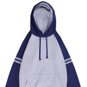 Men's Premium Heavyweight Pullover Two-Tone Hoodies HGrey Blue